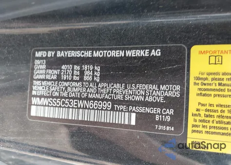 2014 Mini Paceman Cooper S z USA, uszkodzony, nr VIN WMWSS5C53EWN66999